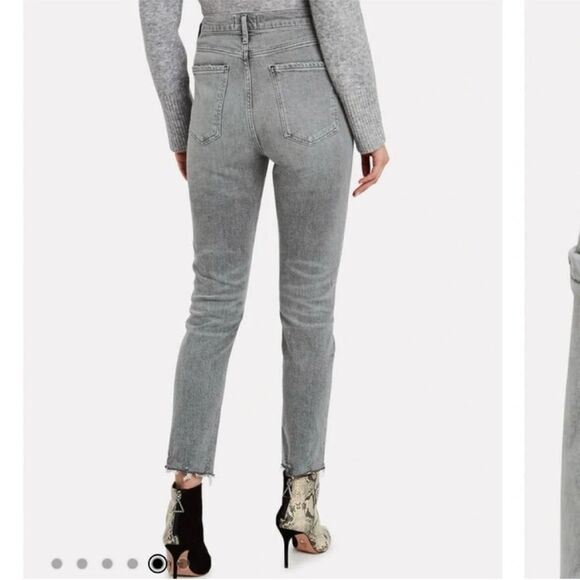 AGOLDE Nico High-Rise Raw Hem Button Fly Skinny Jeans Gray Size 24 - Picture 2 of 14